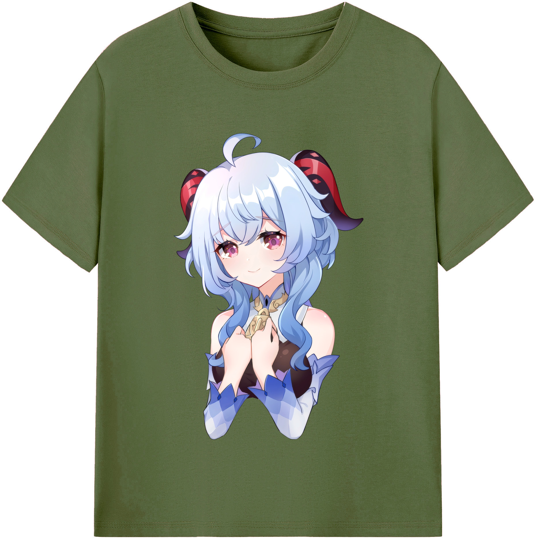げんし神 甘雨 かんう genshin Ganyu 綿100％半袖Tシャツ（フロントプリント）